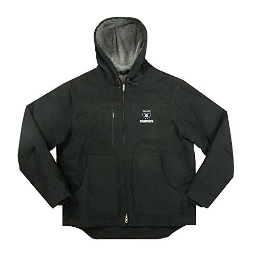 NFL Oakland Raiders Adult Trailblazer Canvas Fleeced Lined Hooded Jacket, 3X, Black