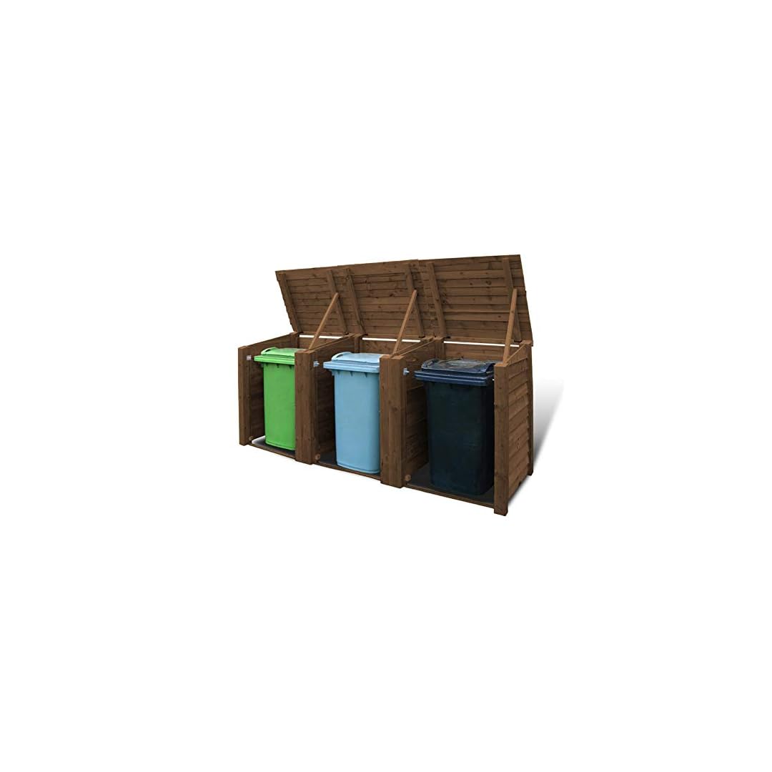 Rutland Wooden Triple Wheelie Bin Storage ASTONSHEDSUK