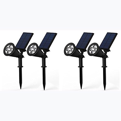 Zitalighting LESolar Light Outdoor 4 LEDs Solar Power Spotlight Garden Lawn Lamp Landscape Spot Lights Super Bright Pathway Lamp (warm white)