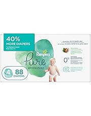 Pampers Diapers Size 4 - Pure Protection Hypoallergenic Disposable Baby Diapers for Sensitive Skin, Fragrance Free, 88 Count, Super Economy Pack