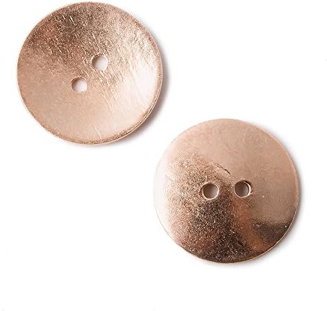20mm Rose Gold Disc Button Brushed 6 pcs