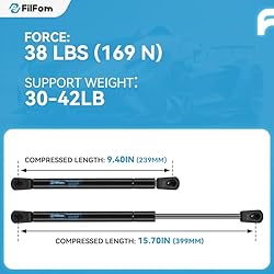 FILFom C-1609209 16 inch Gas Struts 38Lbs/169N Gas