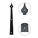 LWZH Metal Gate Door House Hinge Handle Set, Decorative Garage Door Carriage Accents Door Hardware Black 2 Handles 4 Hinges, Screws Included
