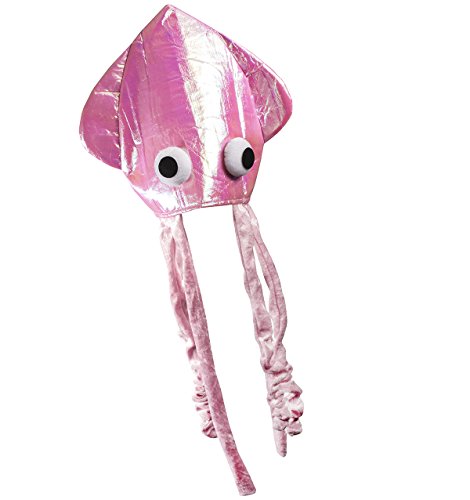 Squid Hat - Funny Fun and Crazy Hats in Many Styles - Funny Party Hats (Shiny Pink Squid Hat)