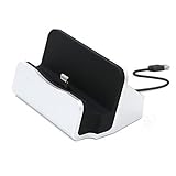 iPhone Charger Dock, ZYSTERT Desktop Desk Charger Dock Cradle Base Charging Station with Charger Cable for iPhone 6 / 6S / 6S Plus , iPhone 5 / 5S / 5C / SE and iPod Touch (Silver)