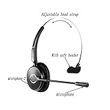 Bluetooth Headset/noise cancellation hands free Bluetooth V4.2 for Truck drivers,Wireless Bluetooth headphones with Microphone for office/Skype/call center AUXBLUE(black)