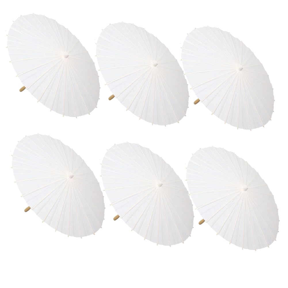 Gokoti Paper Parasol Favor Bamboo Umbrellas Fit For Bridal Shower Centerpieces Photo Props 60cm