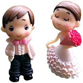 ofvsdhftgj Miniature Landscape PVC Romantic Couple Brides Groom Wedding Home Decor 2Pcs - White