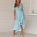 Women’s Warp Tie Split Dress – Ladies Summer Irregular High Low Hem Maxi Dresses – V Neck Ruffle Vacation Dressthumb 3
