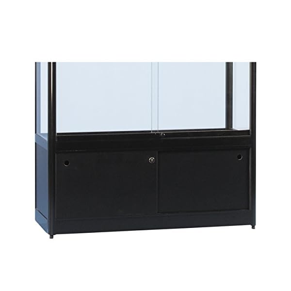 DELIGHT DISPLAYS® Vitrine Glasvitrine Standvitrine Sammlervitrine Basic 1000 Alu Schwarz Glas beleuchtet abschließbar… – Bild 3