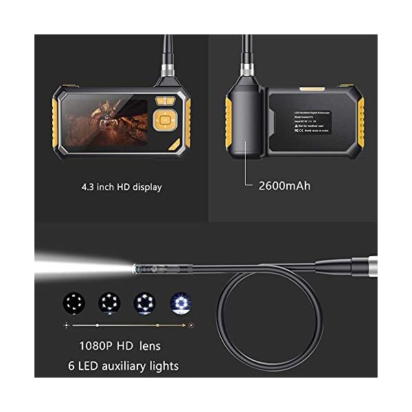 QIANG Endoskop, Endoskopkamera Upgrade 5.0 Megapixel 1080P HD Inspektionskamera Mit 2600mAh Akku Halbstarre… – Bild 3