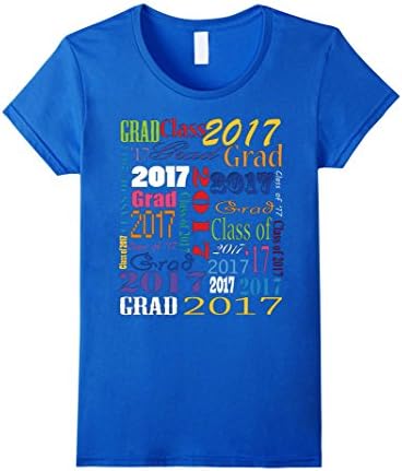 Women's Class of 2017 Graduation T-shirt  Large Royal Blue