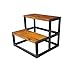 Design 59 inc Acacia Hardwood Step Stool/Bed Steps/Plant Stand, NO Assembly Required Retro Walnut