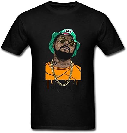 RrelmY Men's Schoolboy Q Oxymoron T shirts Black L