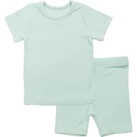 AVAUMA Newborn Baby Little Boys Snug-Fit Pajamas Summer Short Sets Pjs Kids Clothes (M/Mint)