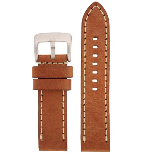 Tech Swiss LEA1553-26 26 mm Leather Calfskin Brown Watch Band.