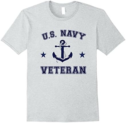 Mens U.S. Navy Veteran Vintage Military T- Shirt 3XL Heather Grey