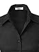 LE3NO Womens Lightweight Button Down Shirt with Stretch, L3NWT573A BLACK, X-Small
