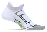 Feetures Elite Light Cushion No Show Tab White-Black