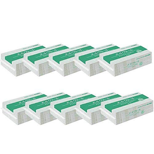 【10袋セット】エルヴェール ペーパータオル エコダブル 中判 703207（200組400枚×10パック） お手拭き product image