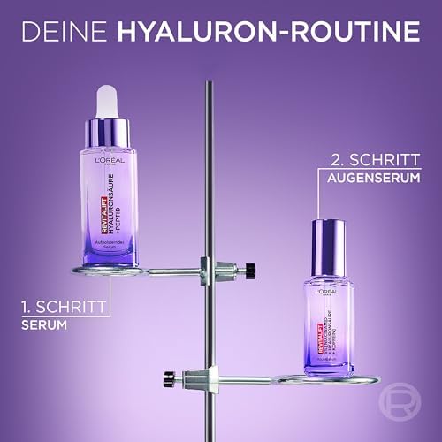 L'Oréal Paris Aufpolsterndes Serum, gegen Falten, für jugendlich und praller aussehende Haut [mit Hyaluronsäure und Peptid], Gesichtsserum, Revitalift Filler, 1 x 30ml