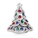 ZIYOU 925 Sterling Silver Festive Christmas Tree Bead with Colorful Crystal Fit for European Charms Bracelets
