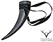 Viking Drinking Horn with stand - Medieval Inspired BPA Free Drinking Horn (16 oz) (Black)