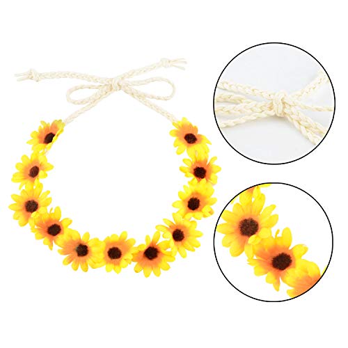 Sunshane Hippie Costume Accessory Set Includes 1 Pair of Hippie Sunglasses, 1 Piece Rainbow Peace Sign Necklace and 1 Piece Flower Crown Headband