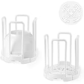 2 Pcs Bowl Rack for Kitchen Cutlery, Retractable Plastic Dish Rack, White Removable Plate Holders Drain Rack, Reusable Multif