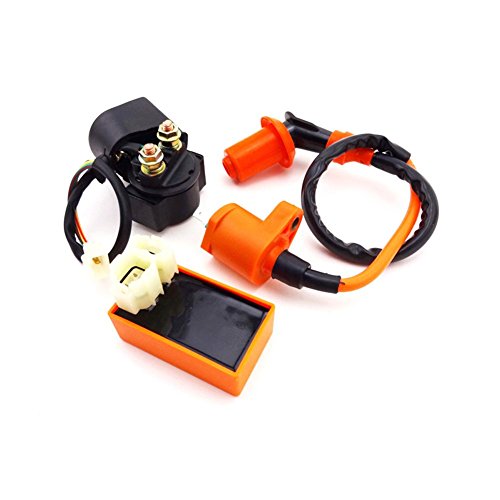 Buy TCMotor Racing Ignition Coil + Starter Relay + 6 Pin AC CDI For