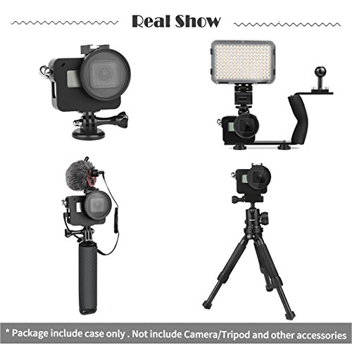 SHOOT Aluminum Solid Vlogging Cooling Case for GoPro HERO5/HERO(2018) Built-in 52mm UV Protection Lens Filter,Lens Cap,Mic Cold Shoe Adapter(No Back Cover) - Thumbnail 4
