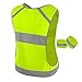 247 Viz Running Reflective Vest with Inside Pocket and 2 Bands, High Visibility Reflective Running Gear Safety Vest Straps for Men Women Kids for Night Running Walking Cycling Yellow