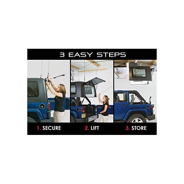 HARKEN Hardtop Overhead Garage Storage Hoist for Jeep Wrangler and