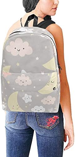 Baby Moon Start Night Cloud Sky Classic Cute Waterproof Laptop Daypack Bags School College Campus Backpacks Rucksacks Bookbag for Kids Women and Men Travel with Zipper and Inner Pocket