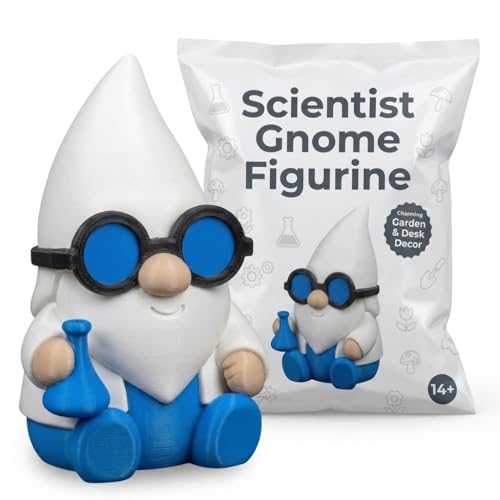 Scientist Gnome Collectible Figurine - Detailed Science-Themed Desk Decor for Office or Home Accent - 3D Printed in Canada at Amazon