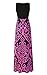 Zattcas Womens Summer Contrast Sleeveless Tank Top Floral Print Maxi Dress Black Pink