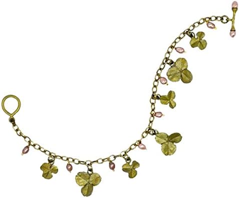 Pink Clover Leaf Charm Bracelet by Michael Michaud d for Silver Seasons - NEW