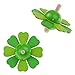 4 Pieces Wood Spinning Tops Wooden Handmade Flower Pattern Toys for Children Kids