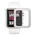 for Apple Watch Screen Protector, AYAMAYA Full Screen Coverage [Real Tempered Glass] Bumper Case with 3D Curved Edge & High Defintion for Apple Watch 42mm Series 3/2/1(Silver)