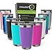 CHILLOUT LIFE 20 oz Stainless Steel Tumbler with Lid - Double Wall Vacuum Insulated Coffee Mug with Splash Proof Lid and Straw for Hot & Cold Drinks, Powder Coated Purple (1 Unit)