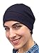 Premium Soft Comfy Sleep and Chemo Cap, Hat Liner - Tagless 100% Organic USA Cotton (Black)Medium/Large