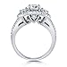 BERRICLE Sterling Silver 3-Stone Wedding Engagement Rings Round Cubic Zirconia CZ Split Shank Ring for Women, Rhodium Plated Size 4-10