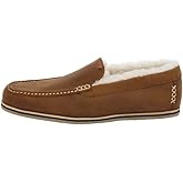 Hari Mari- Hacienda LX- Men’s Classic Full Grain Leather Loafer Slipper with Shearling Lining- Indoor/Outdoor, Memory Foam Footbeds, and Rubber Outsoles