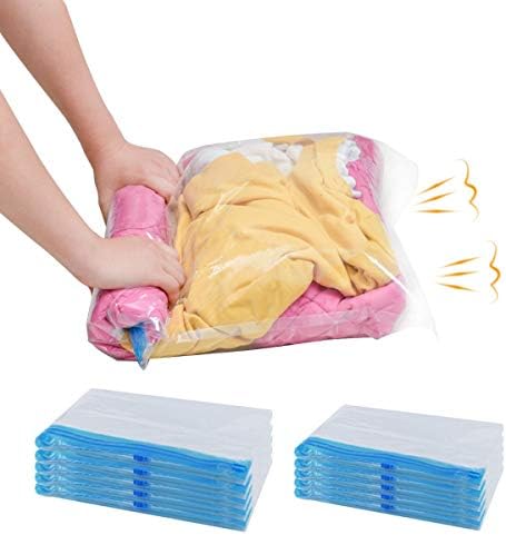 GONGSHI 10 Travel Space Saver Storage Bags (5 X-Large,5 Large), Roll Up Compression, No Need Vacuum Machine,Ideal for Home and Luggage Organizer