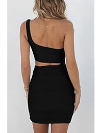 CHYRII vestido corto de club, sin mangas, con hombros descubiertos, para dama