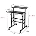 SDADI 2 Inches Carpet Wheels Mobile Desk Stand Up Height Adjustable Home Office with Standing and Seating 2 Modes for Room, Black