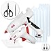 57-Piece Hot Glue Gun Kit, KeLDE UL Certified 100 Watts Large Full Size Glue Gun, Changeable Nozzle and Power Switch, Bonus 10 Watts Mini Glue Gun, Includes 2 pcs Extra Fine Tips, 50 pcs Glue Sticks