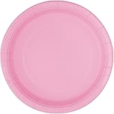 Lovely Pink Solid Round Dinner Plates - Vibrant 9" (Pack of 8) - Sturdy & Stylish - Perfect for Birthdays, Showers & Celebrations