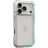 PLES Arche Case, Compatible with iPhone 17 Pro Max, Military Grade Shockproof, Anti-Yellowing, Anti-Fingerprint, Anti-Scratch, Gradient Bumper (Silver/Powder Blue)