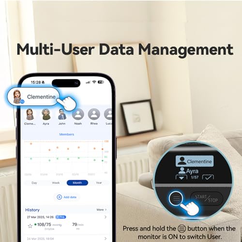 CheckMe BP2 Connect Arm Blood Pressure Monitor with ECG, 3 Consecutive Measurements, AI Analysis Report, Bluetooth and WiFi, Pulse Meter, Unlimited Data Management in APP